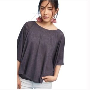Akemi + Kin Linen Batwing Peek-A-Boo Lace‎ Hem Top